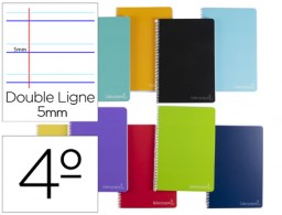 Cuaderno espiral Liderpapel Witty 4º tapa dura 80h 75g Montessori 5mm. colores surtidos
